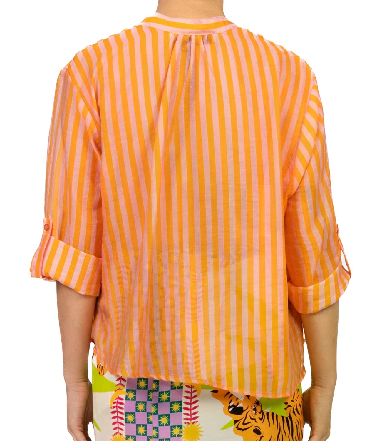 Have One Camicia Riga Arancio/rosa da Donna