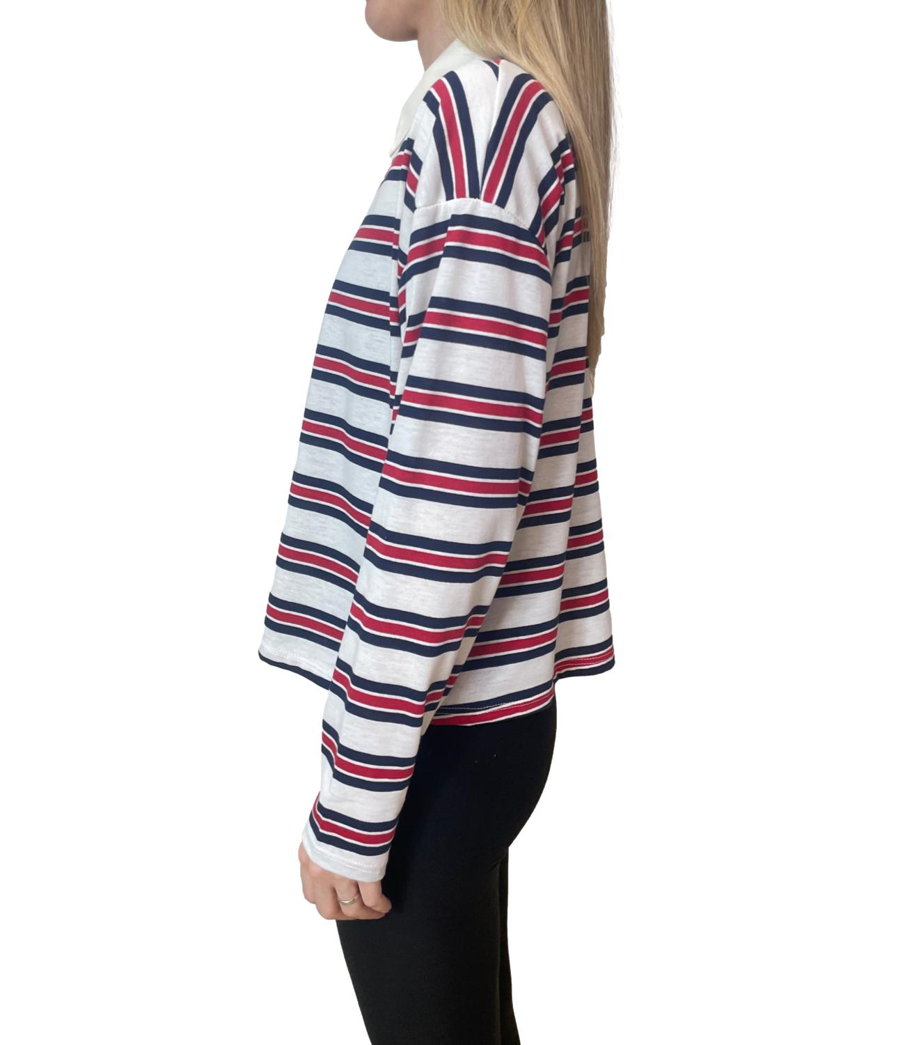 Have One Polo Righe Blu/Panna Donna