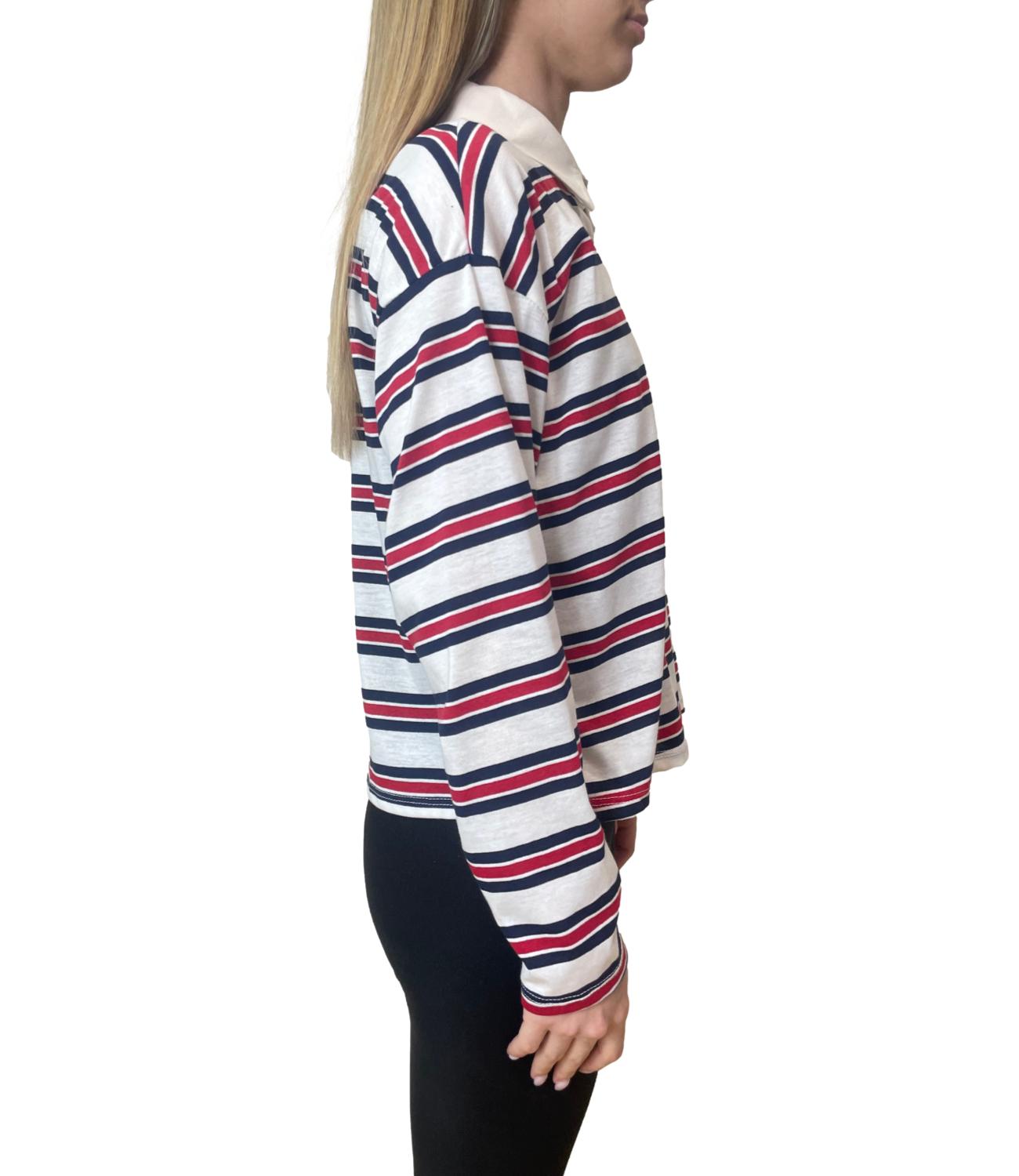 Have One Polo Righe Blu/Panna Donna