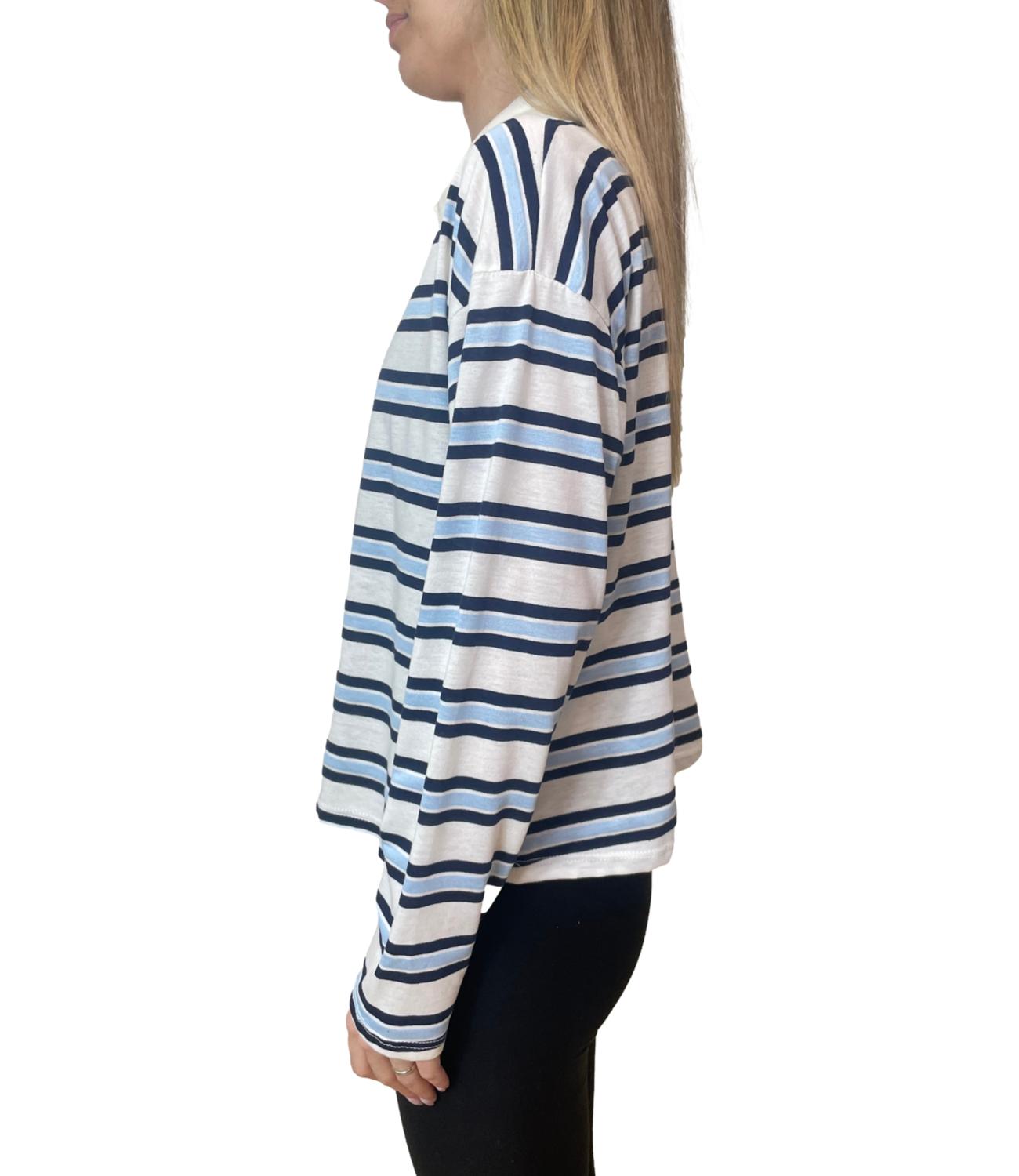 Have One Polo Righe Celeste/Bianco Donna