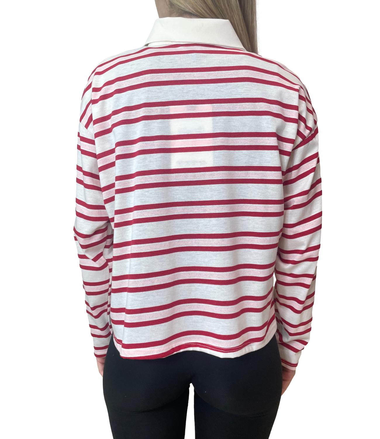 Have One Polo Righe Rosa/Rosso Donna
