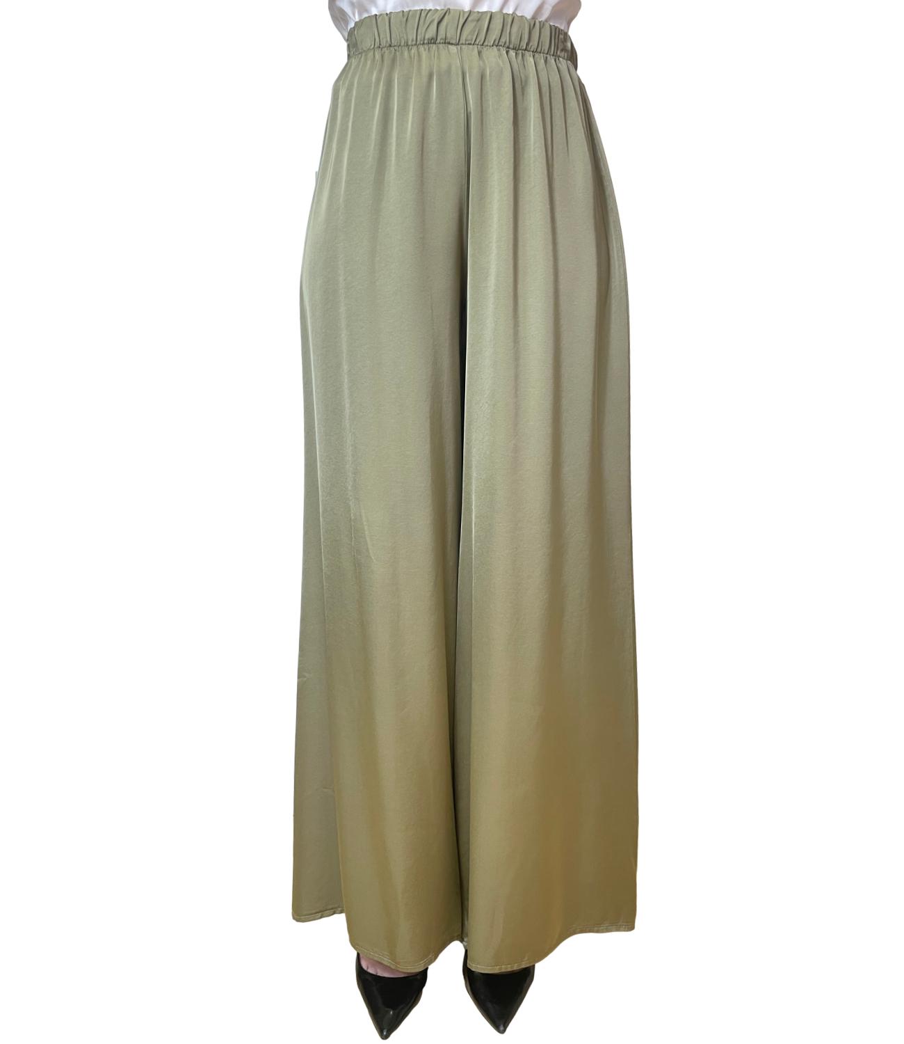 Have One Pantalone Palazzo Verde Muschio Donna
