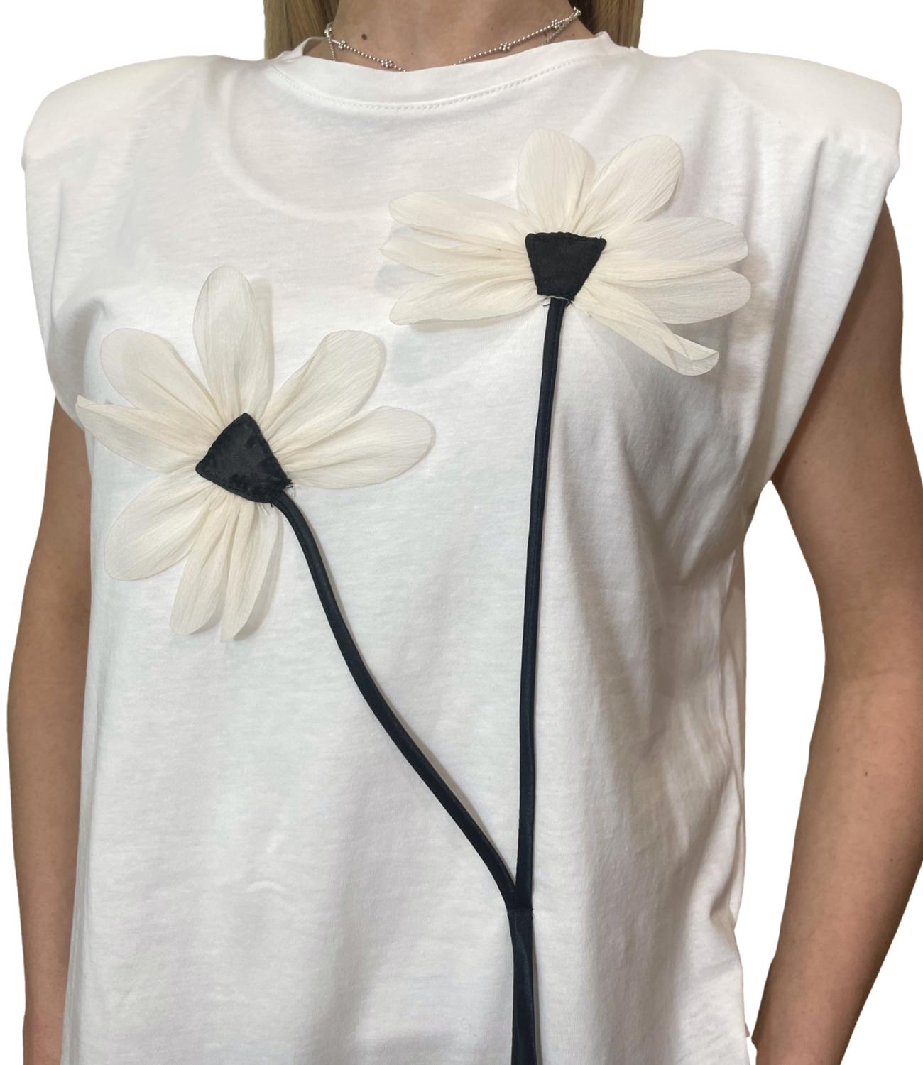 Have One T-short Fiori Panna Donna