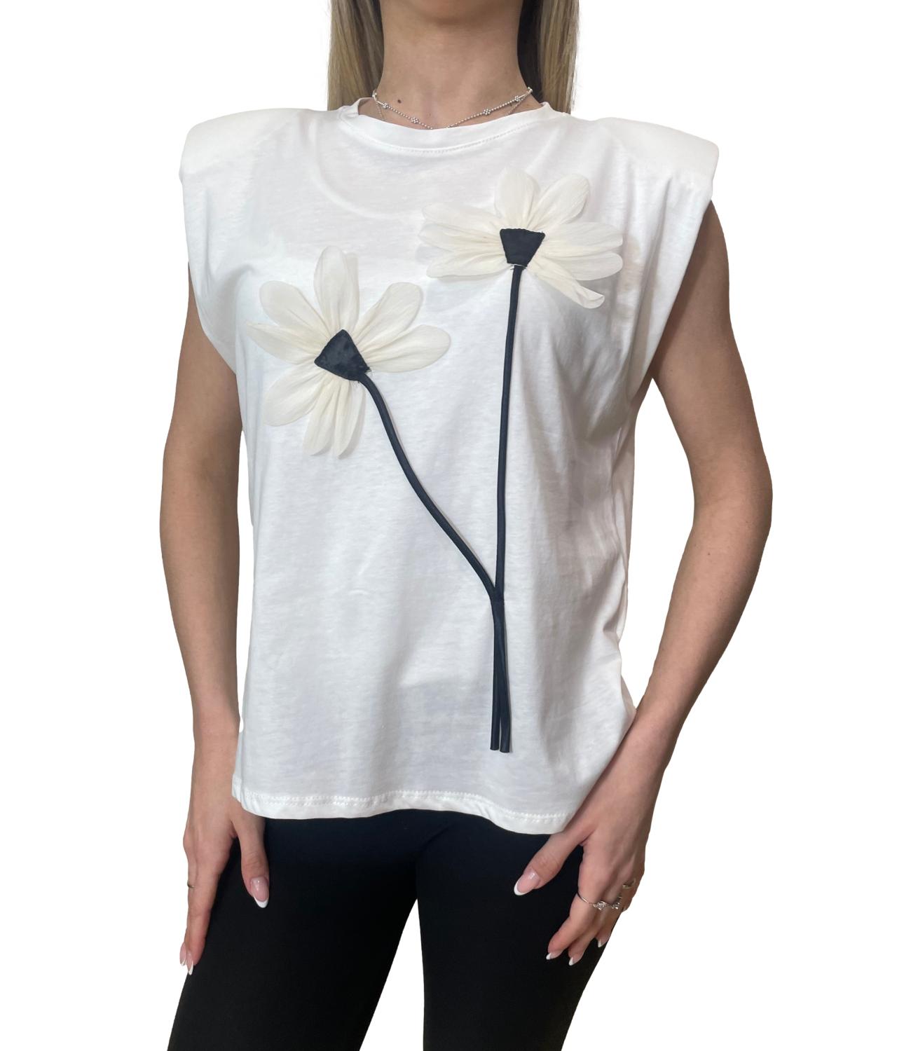 Have One T-short Fiori Panna Donna