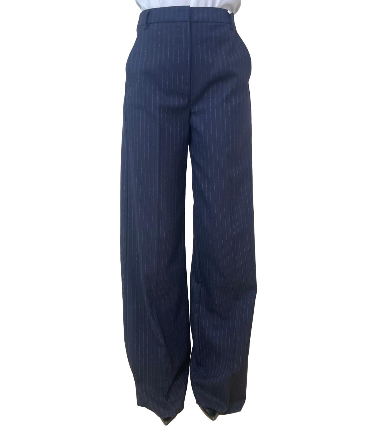 iBlues Pantalone Iblcalata Blu Gessato Donna