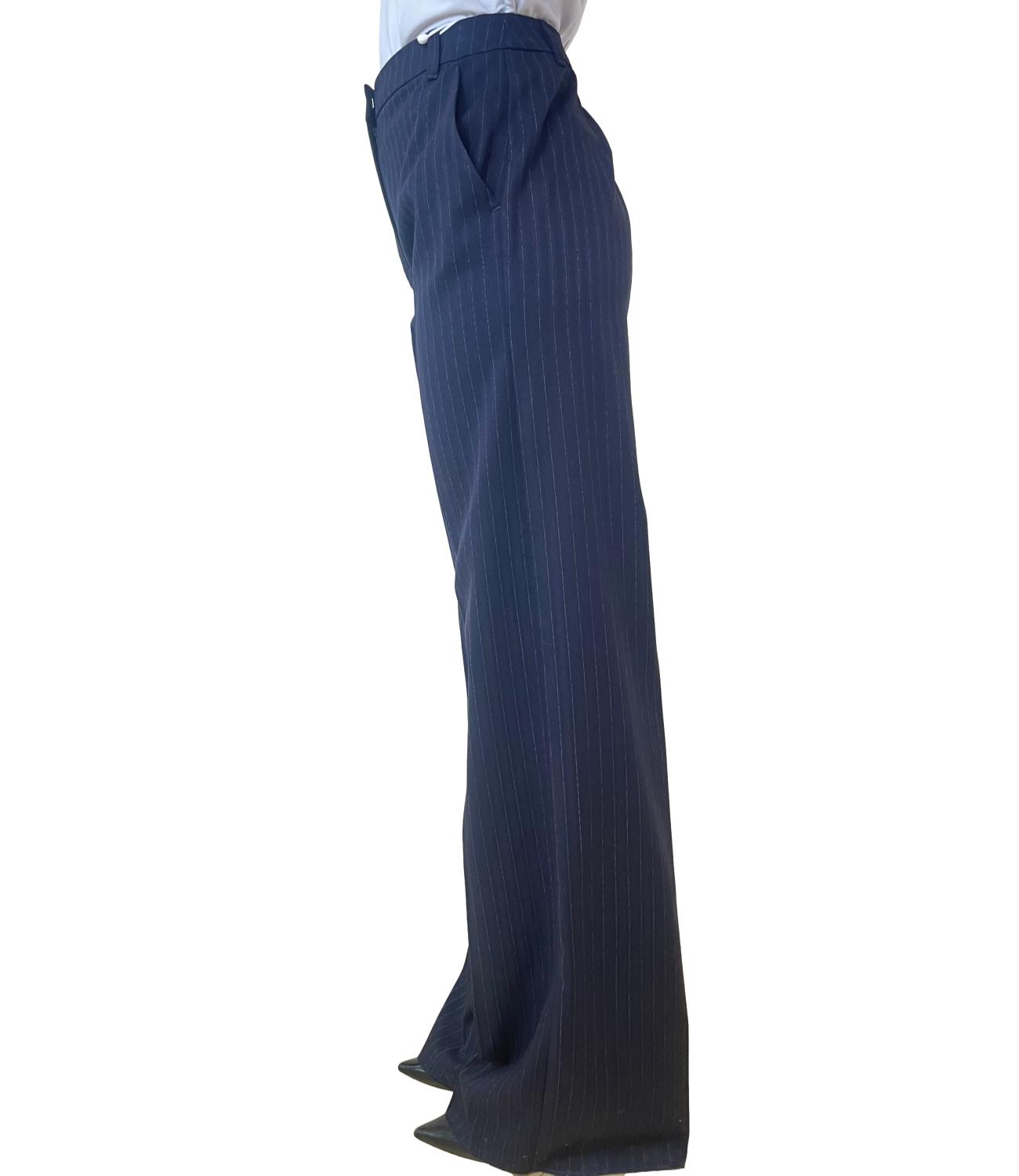 iBlues Pantalone Iblcalata Blu Gessato Donna