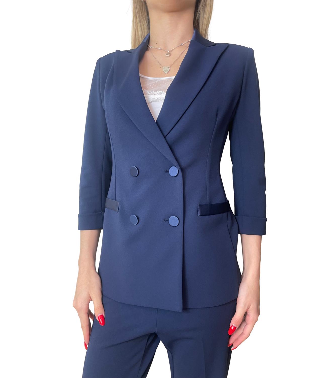 Imperial Giacca Doppiopetto Blu Donna