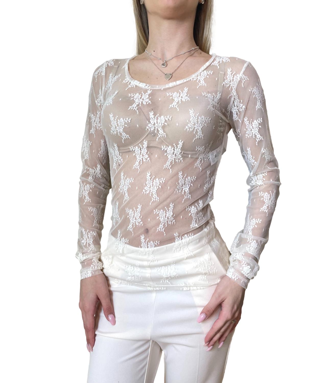 Imperial Camicia Pizzo Avorio Donna