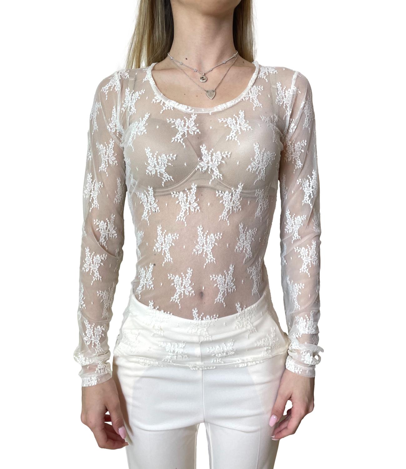 Imperial Camicia Pizzo Avorio Donna