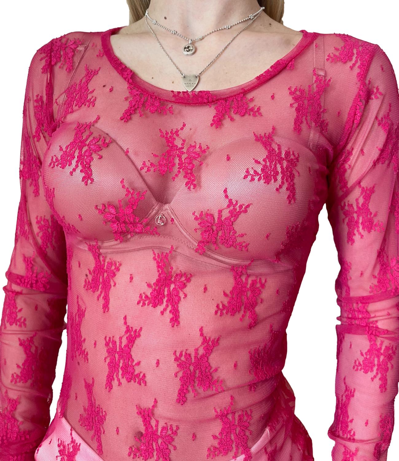 Imperial Camicia Pizzo Fuxia Donna