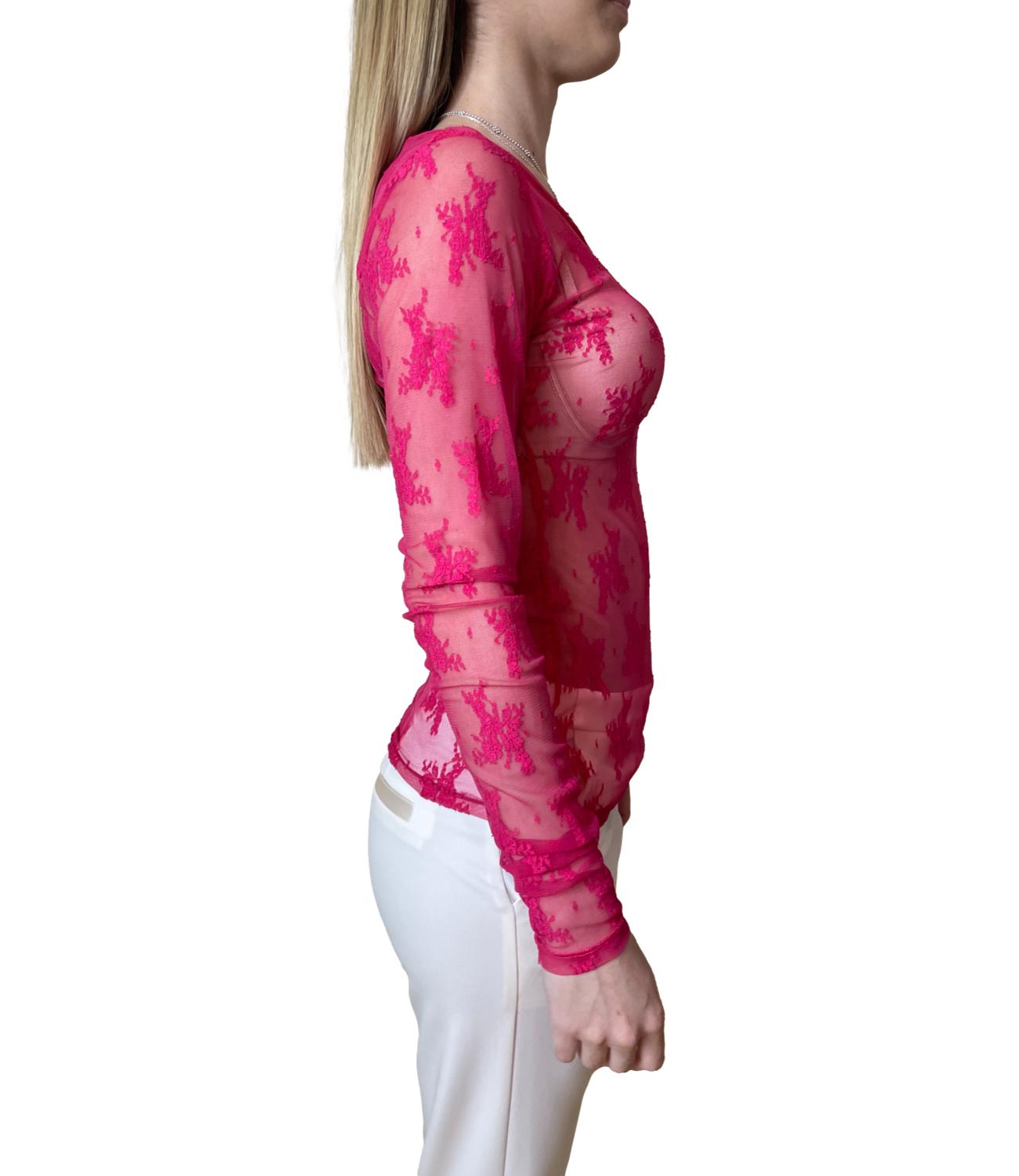 Imperial Camicia Pizzo Fuxia Donna