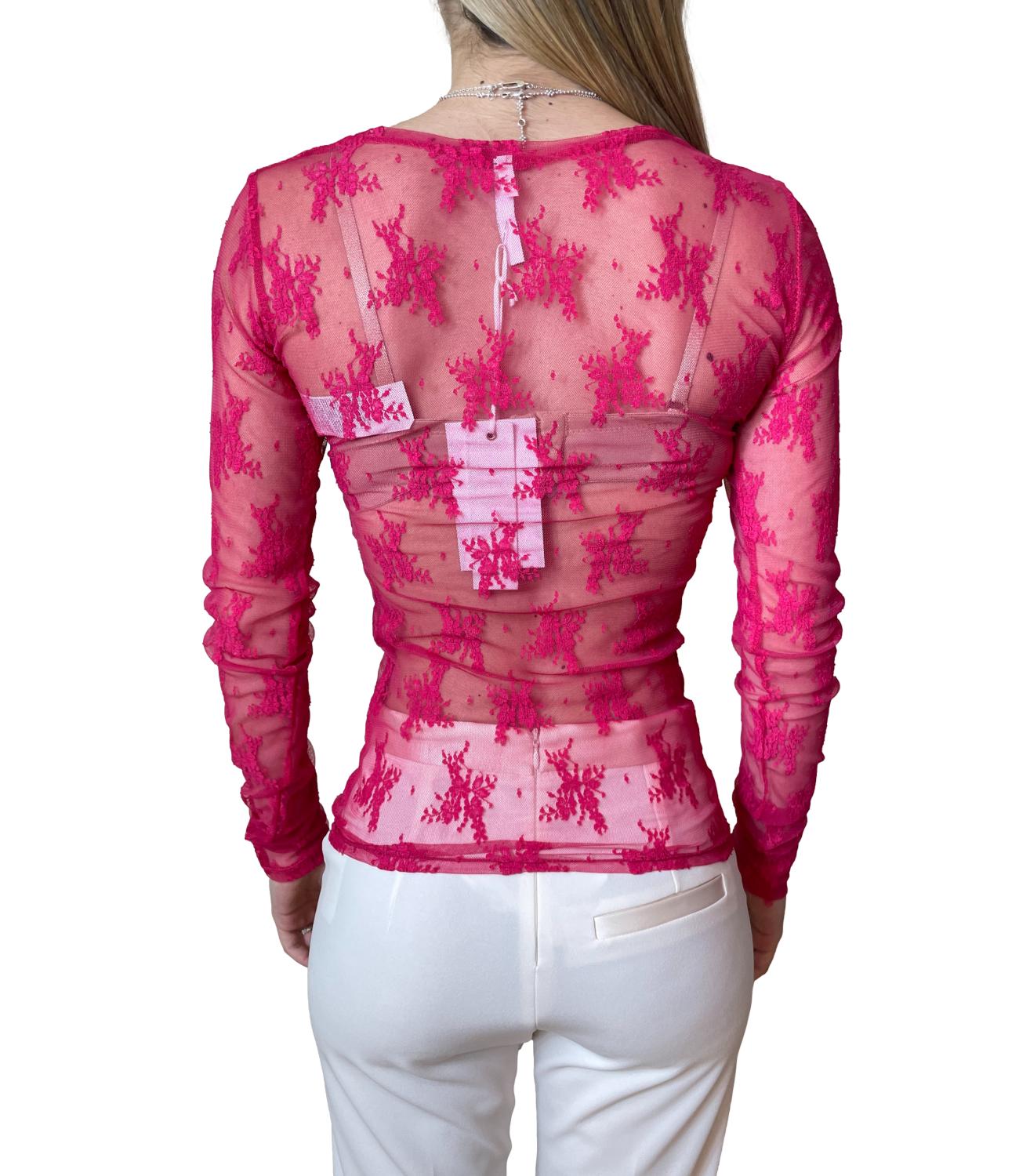 Imperial Camicia Pizzo Fuxia Donna