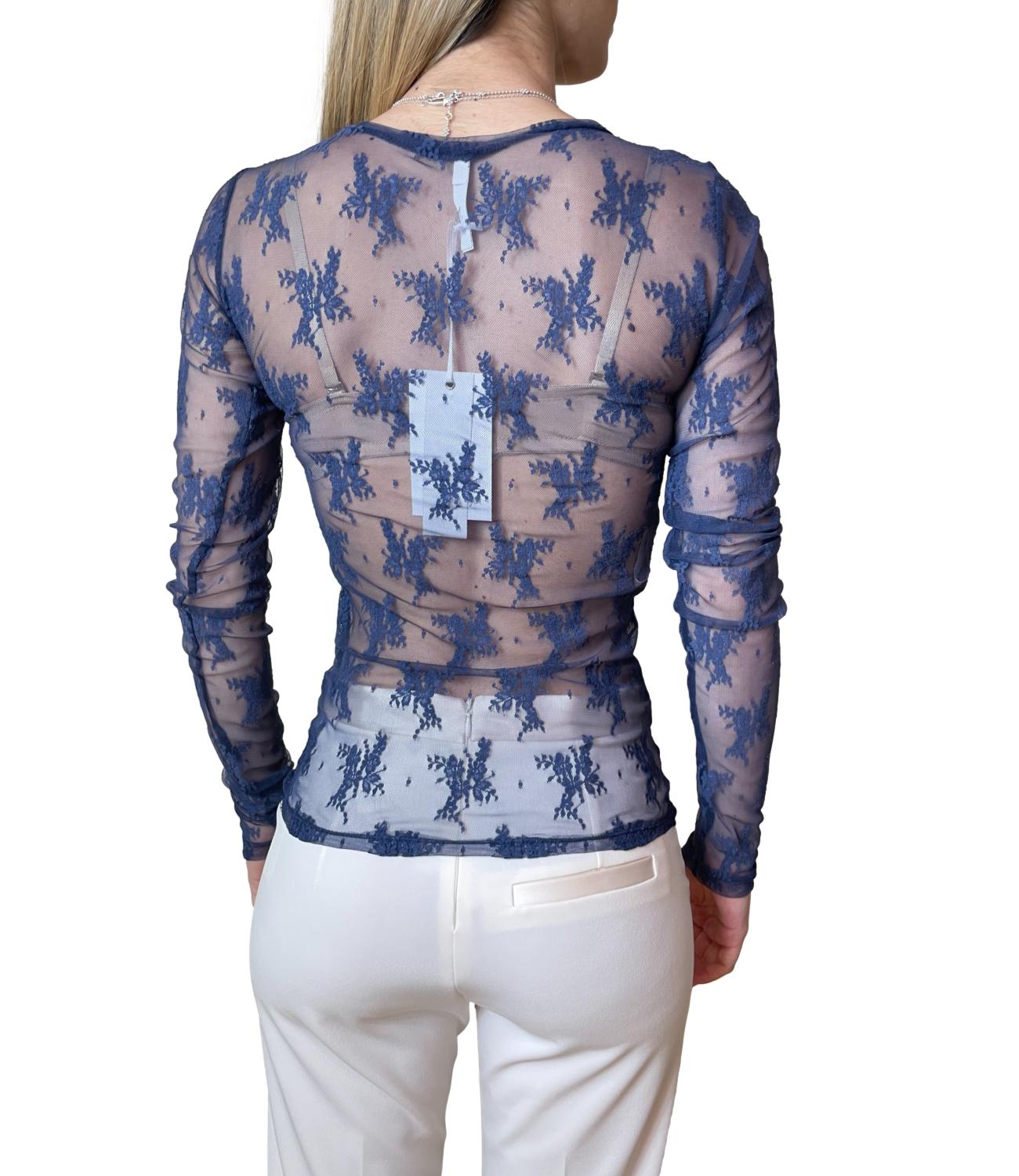 Imperial Camicia Pizzo Blu Donna