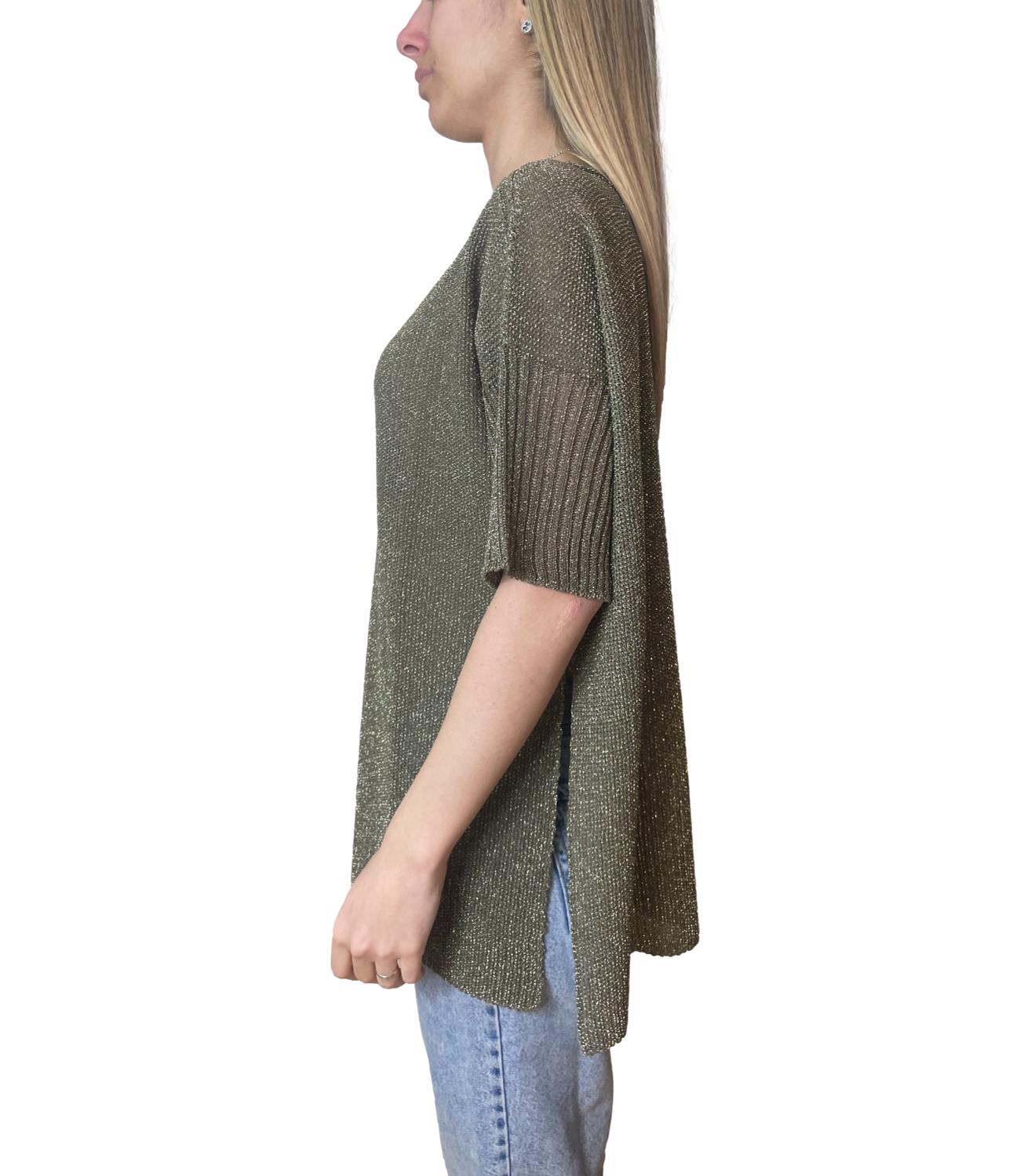 Kontatto Maglia Lurex Militare Donna