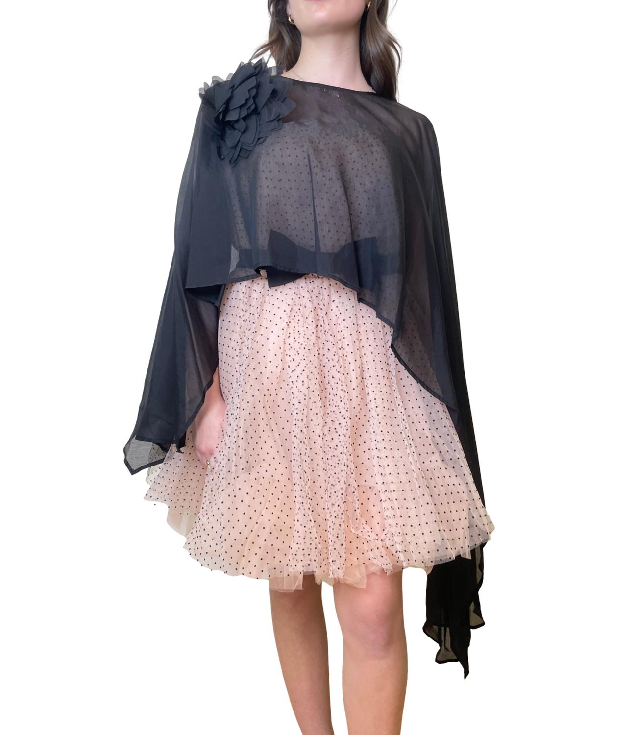 Kontatto Mantella Chiffon Nero Donna