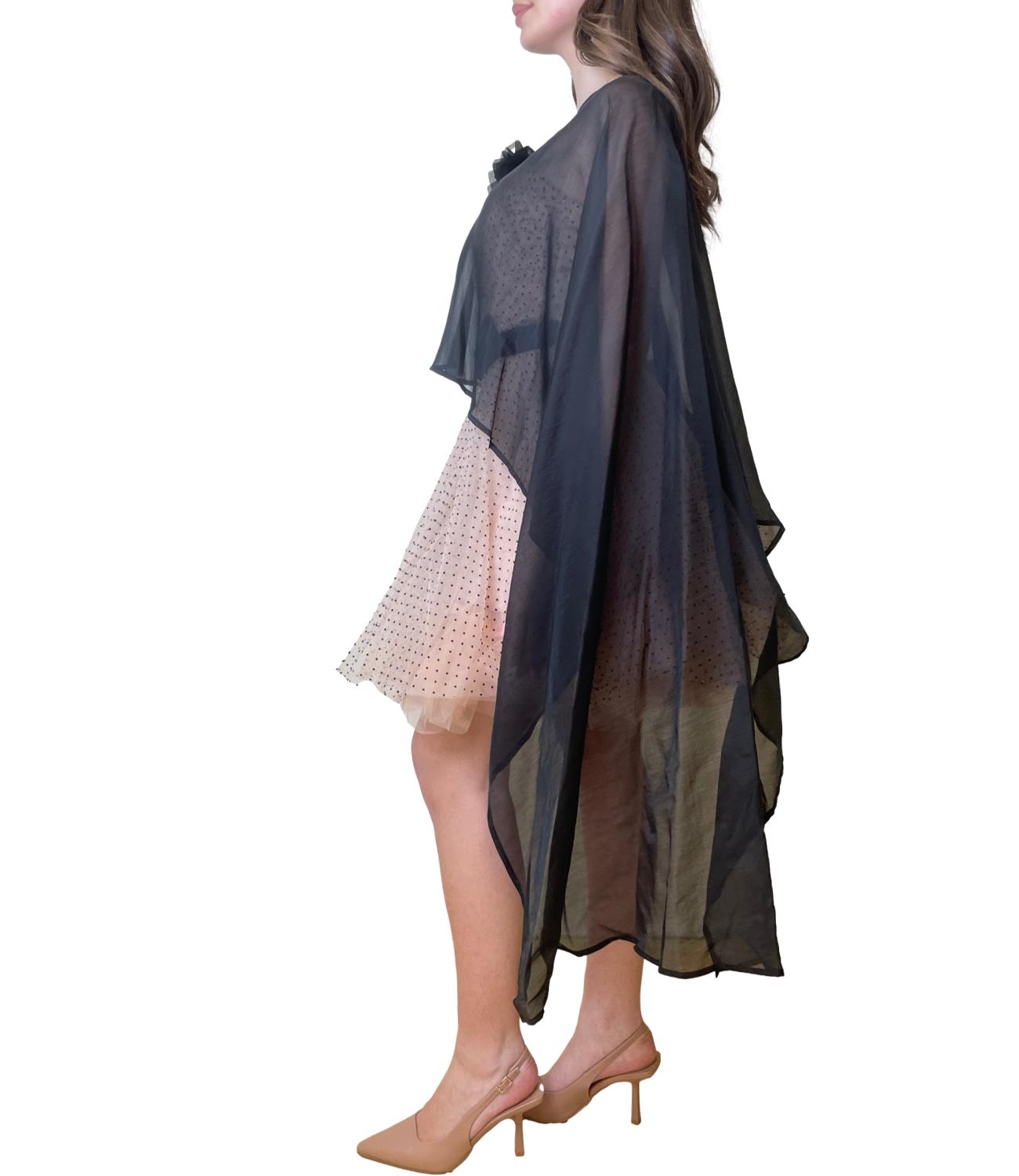Kontatto Mantella Chiffon Nero Donna
