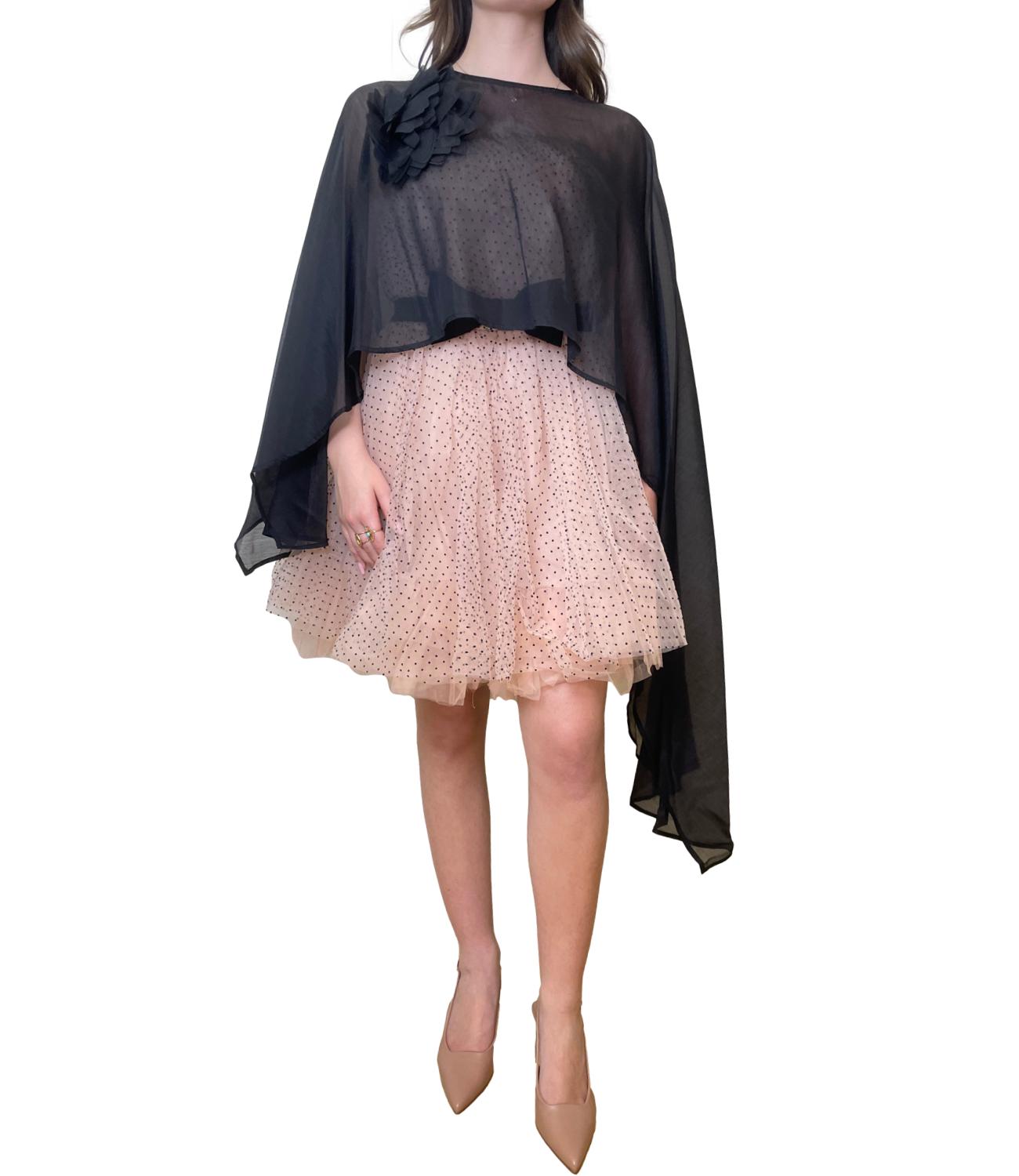 Kontatto Mantella Chiffon Nero Donna