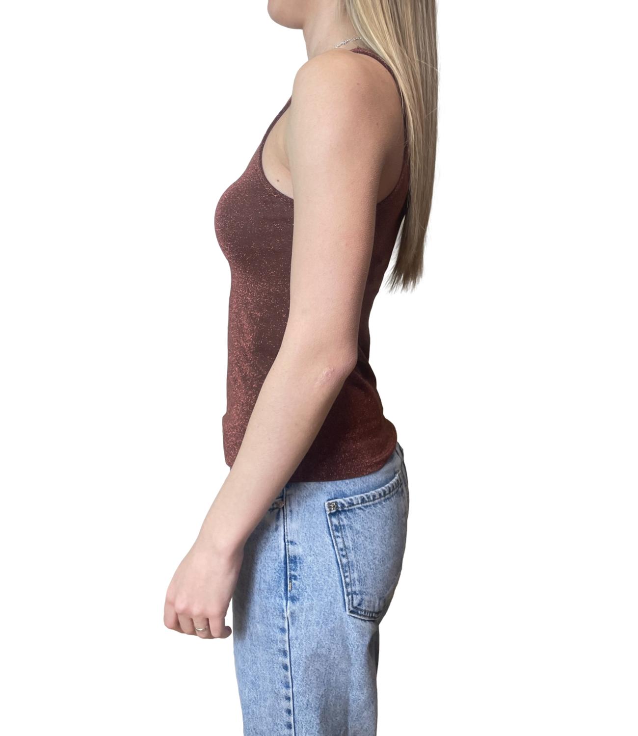 Kontatto Canotta Lurex Ruggine Donna