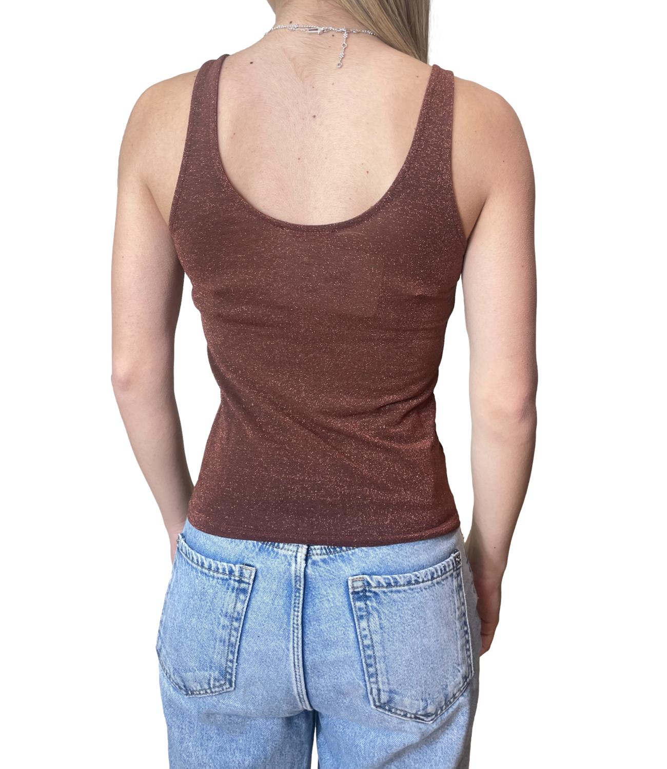 Kontatto Canotta Lurex Ruggine Donna
