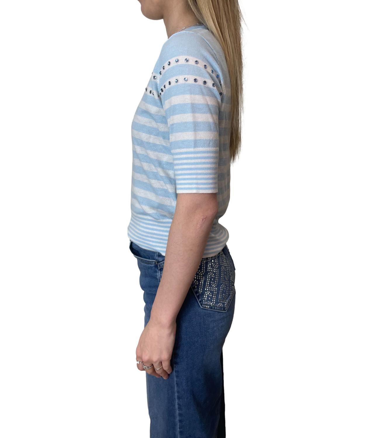 Liu jo Maglia Blue Bell/bco Lana da Donna