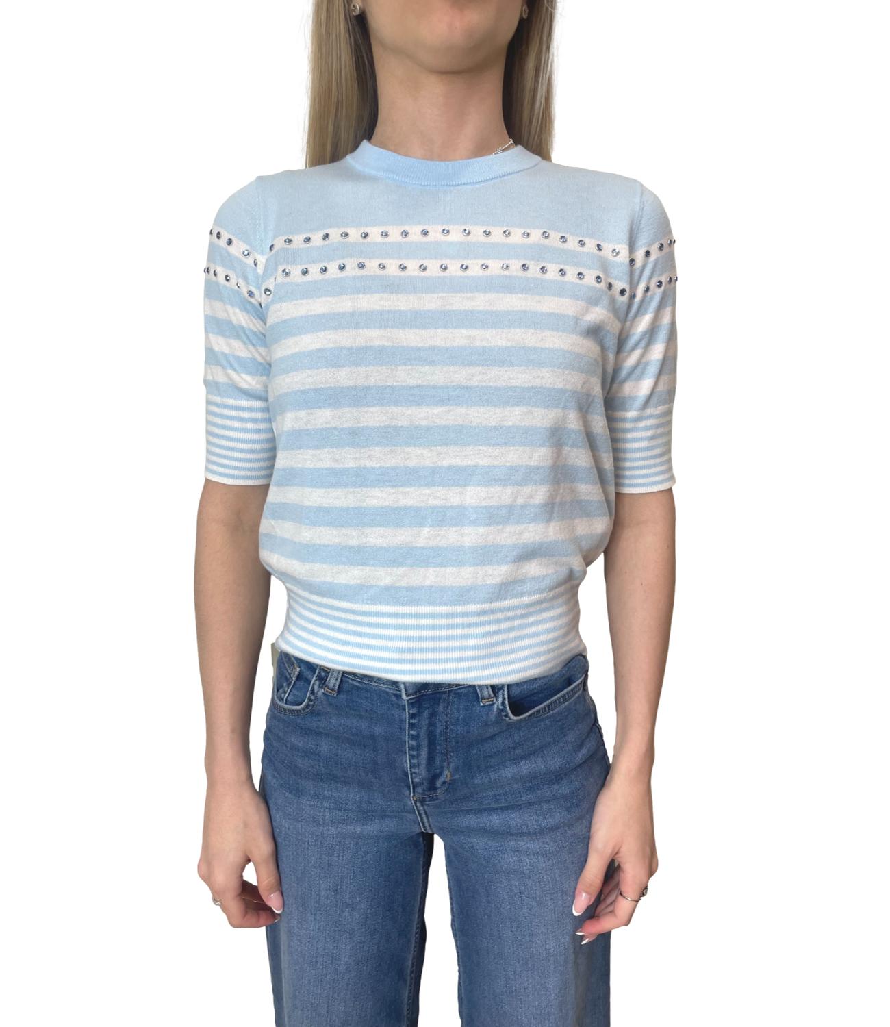 Liu jo Maglia Blue Bell/bco Lana da Donna