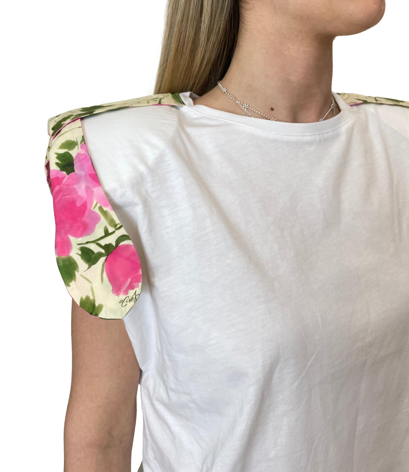 Liu Jo T-shirt Bianco/Naive Roses Donna