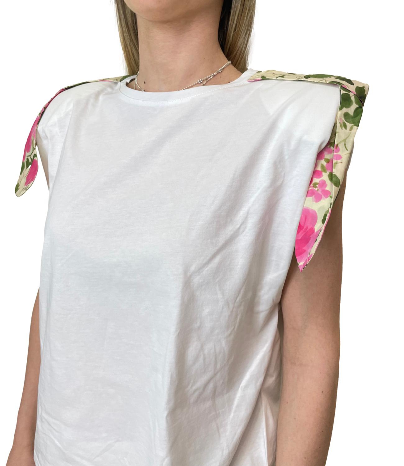 Liu Jo T-shirt Bianco/Naive Roses Donna