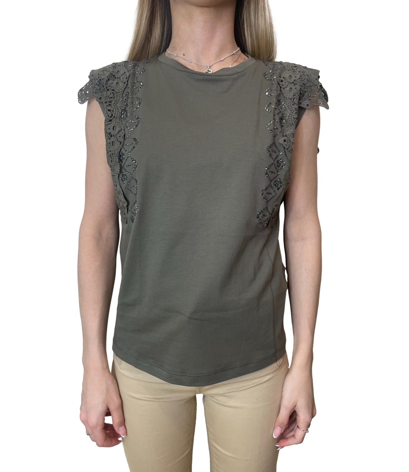 Liu Jo T-Shirt Dark Olive Donna