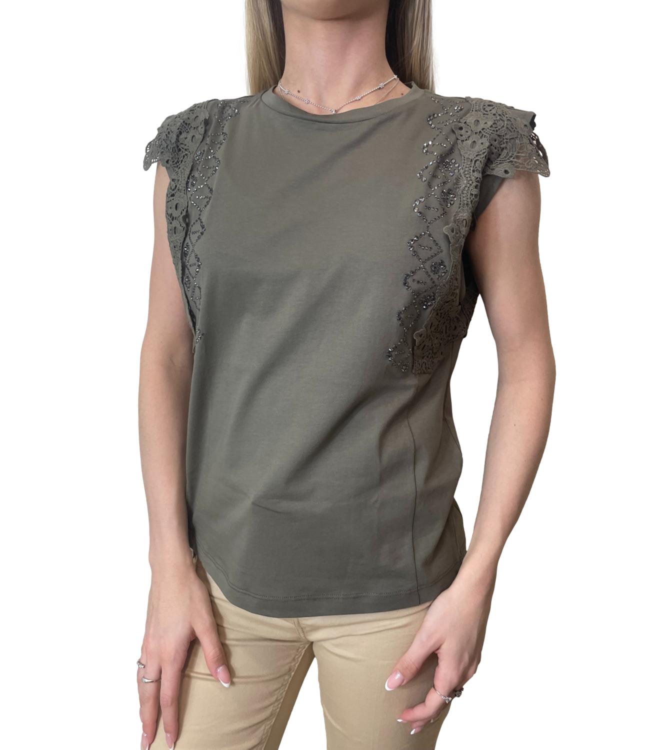 Liu Jo T-Shirt Dark Olive Donna