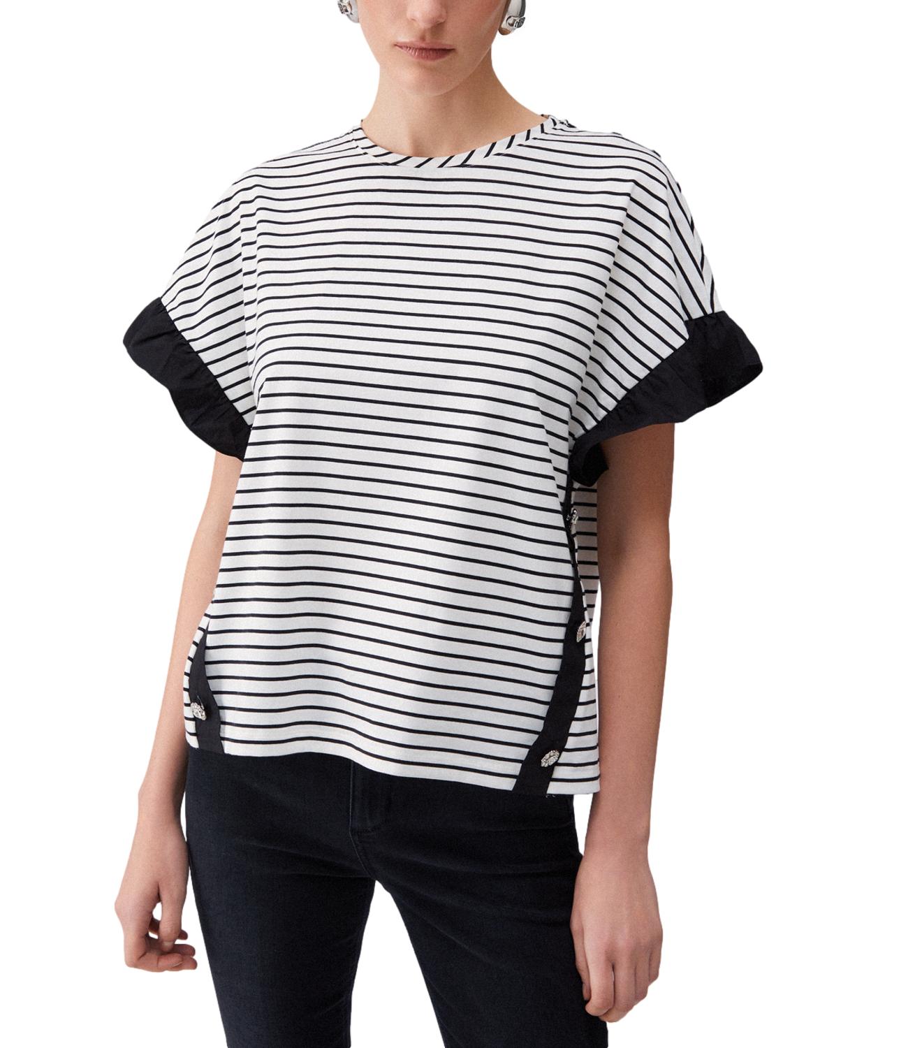 Liu Jo T-Shirt Righe Bianco/Nero Donna
