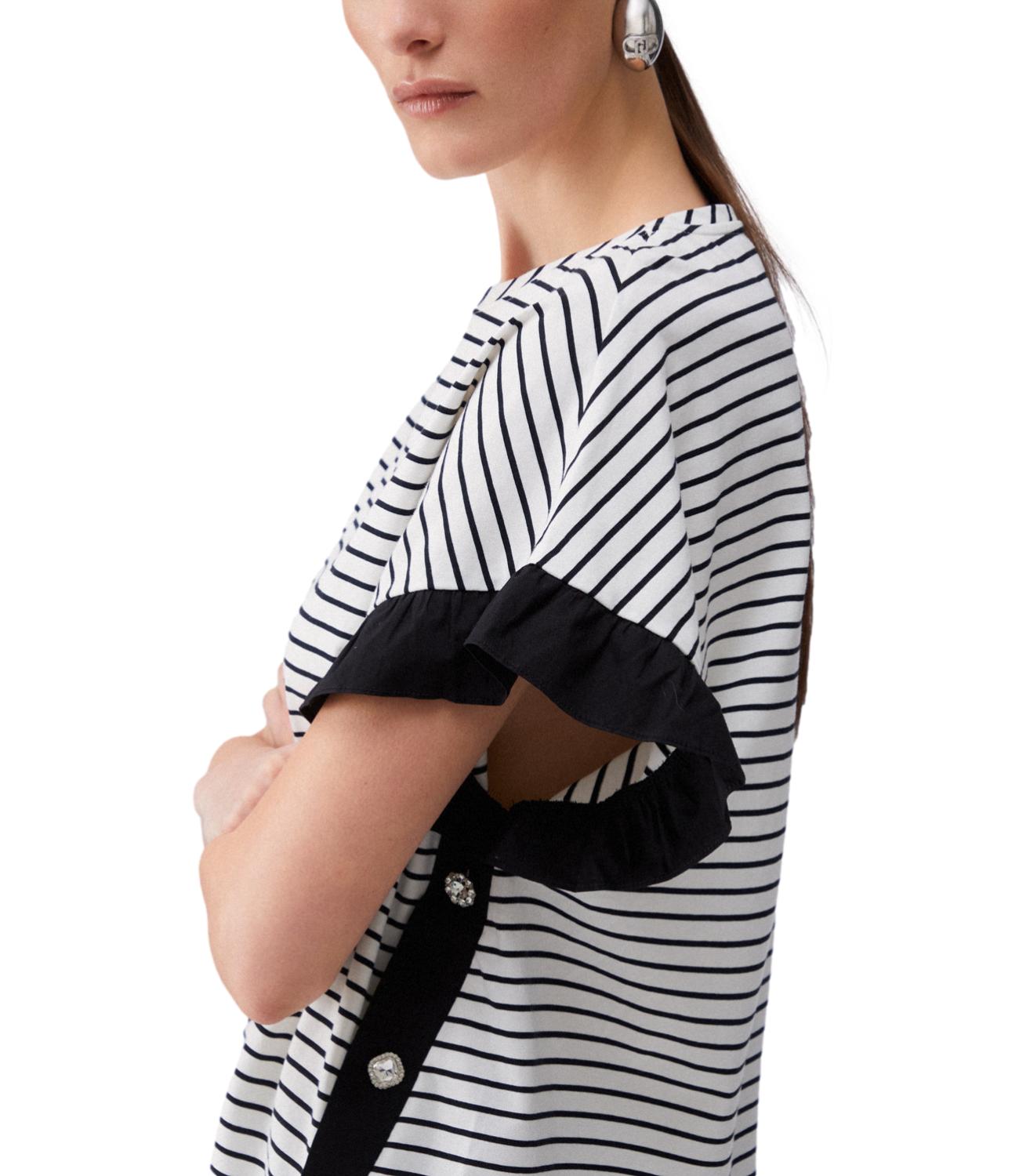 Liu Jo T-Shirt Righe Bianco/Nero Donna