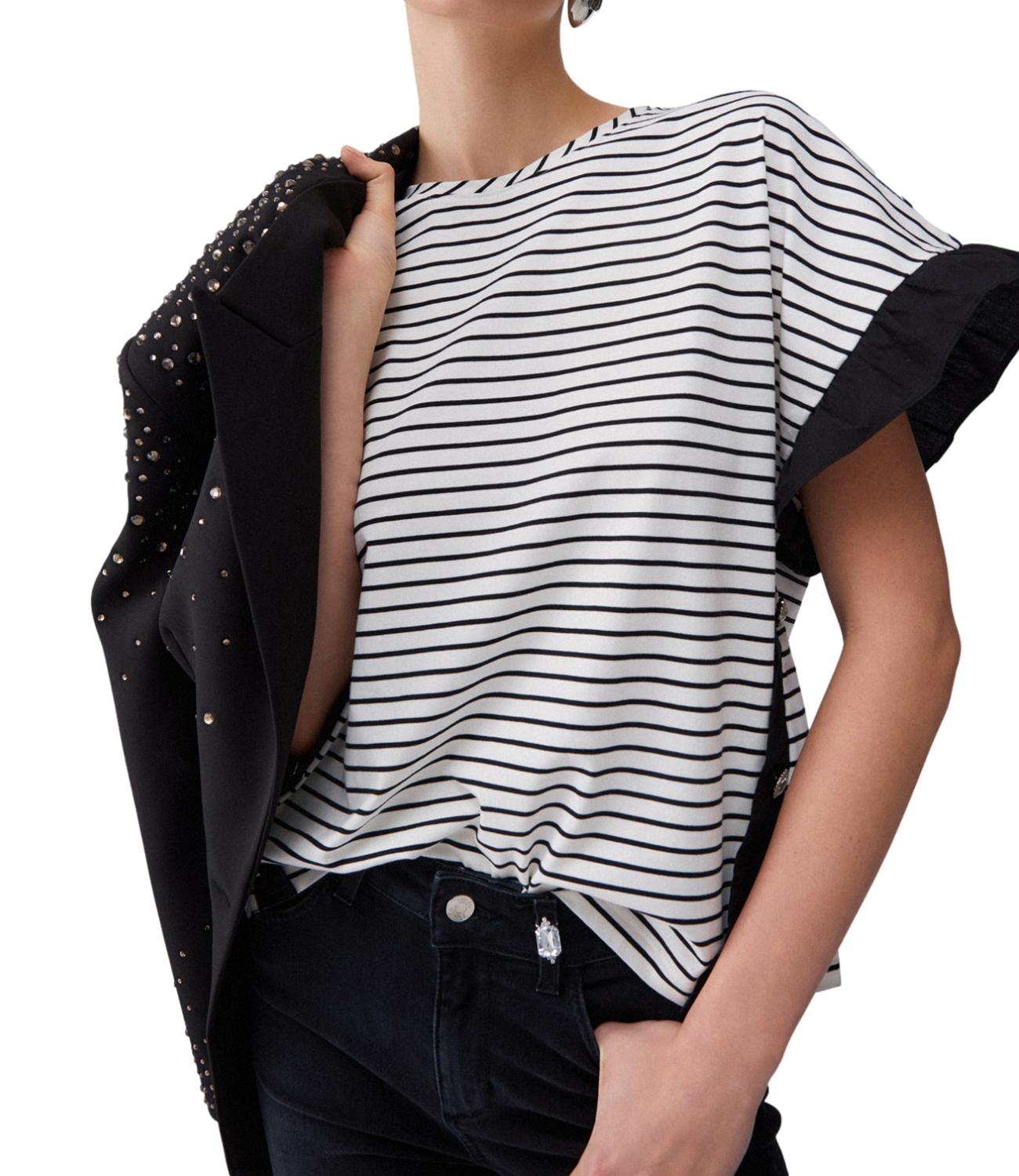Liu Jo T-Shirt Righe Bianco/Nero Donna