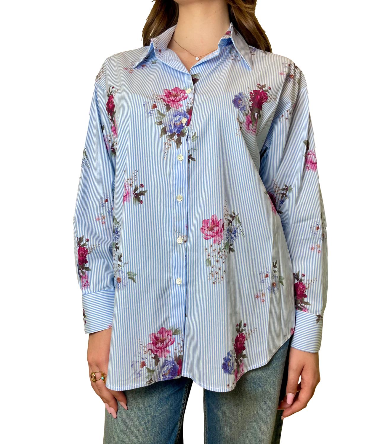Motel Camicia Over Azzurro Donna