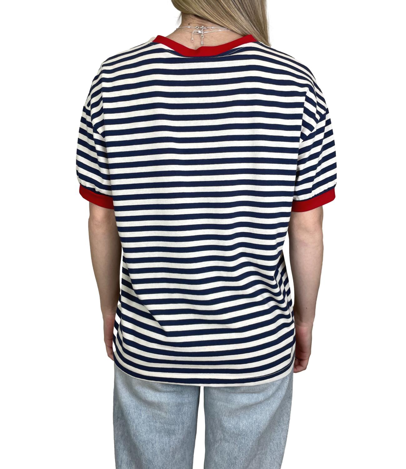 Motel T-shirt Righe Panna/Blu Donna