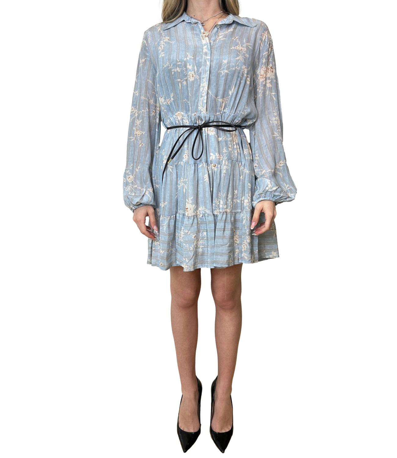 Motel Abito Azzurro Floreale Donna