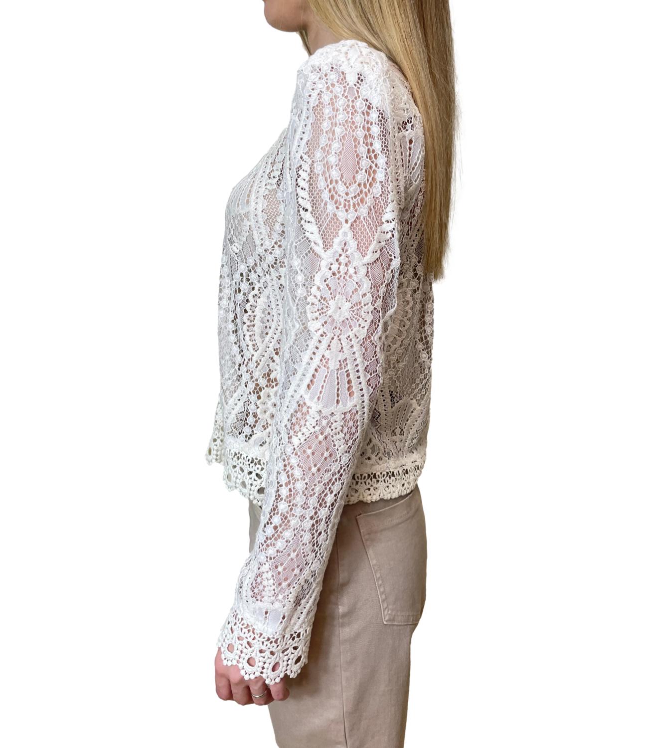 Motel Camicia Pizzo Naturale Donna