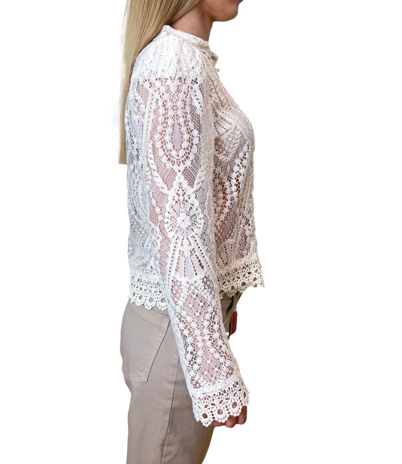 Motel Camicia Pizzo Naturale Donna