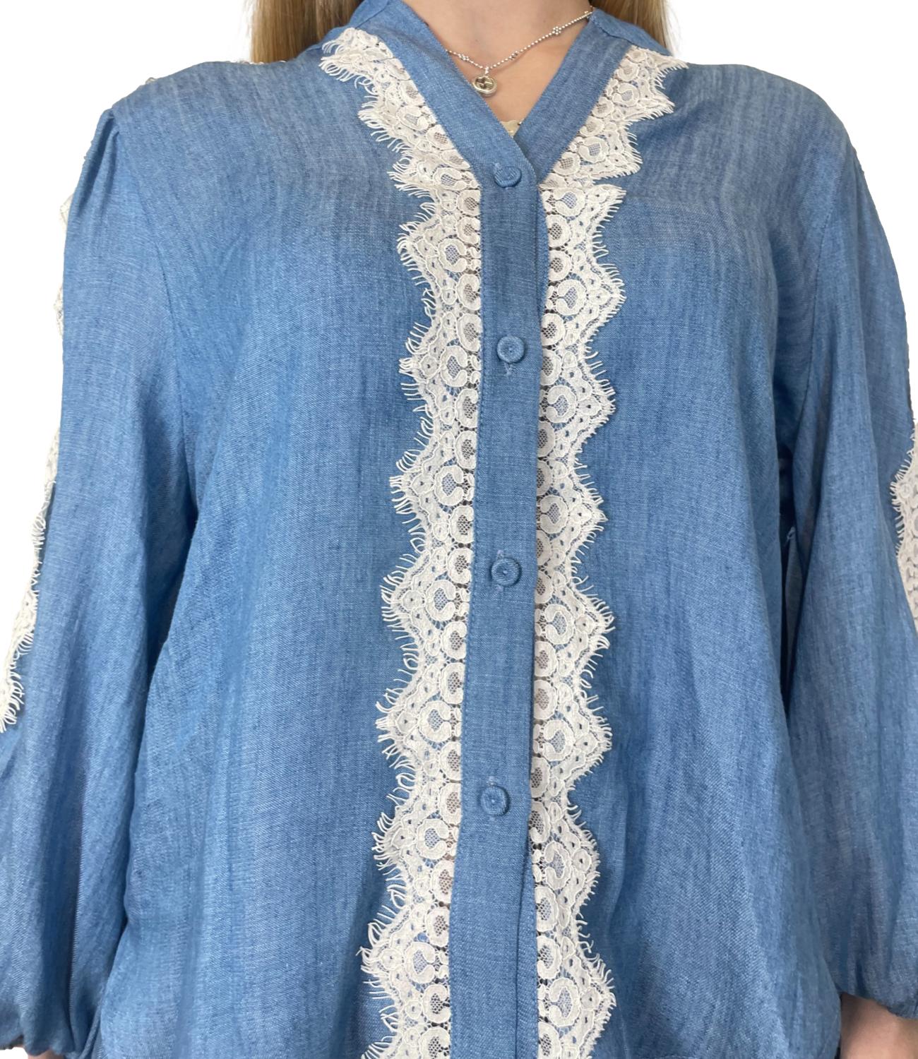 Motel Camicia Tencel Azzurro Donna