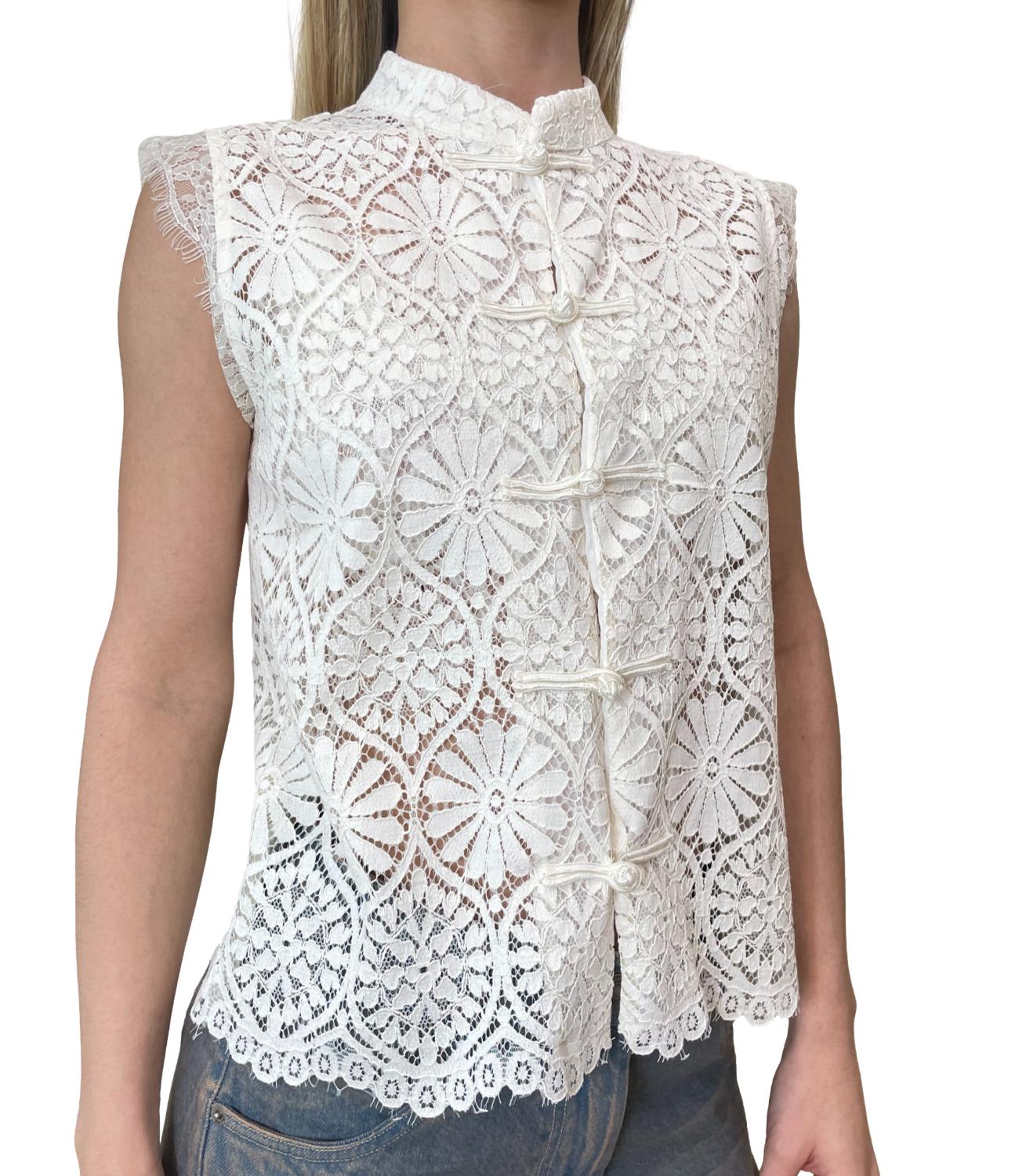 Motel Top Pizzo Bianco Donna