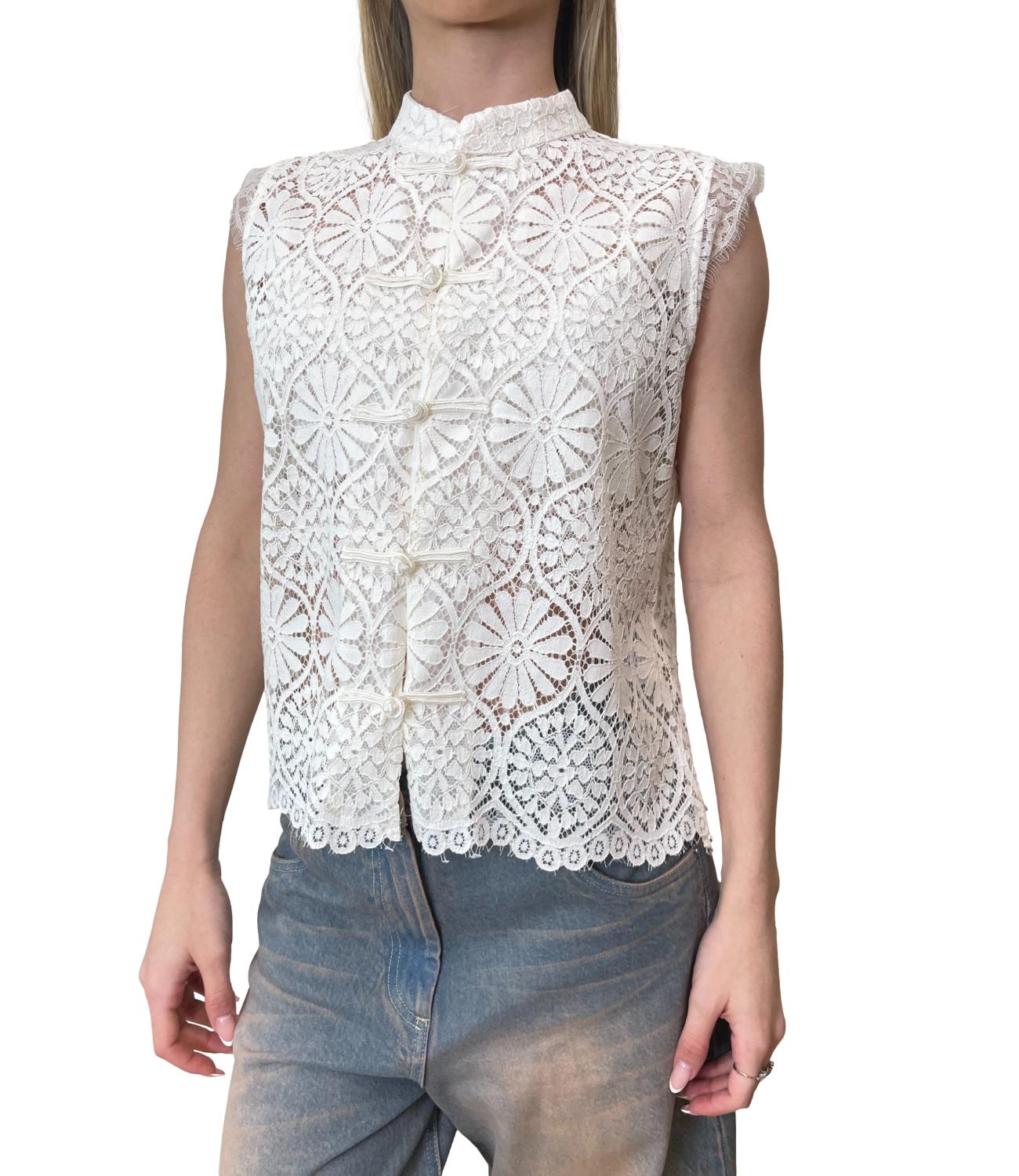 Motel Top Pizzo Bianco Donna