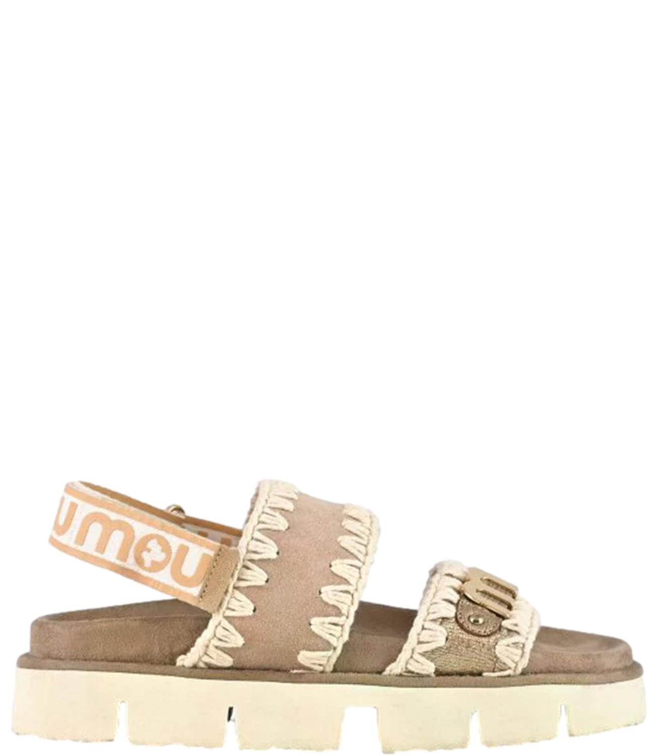 Mou Sandalo Metallic Lizard Gold da Donna