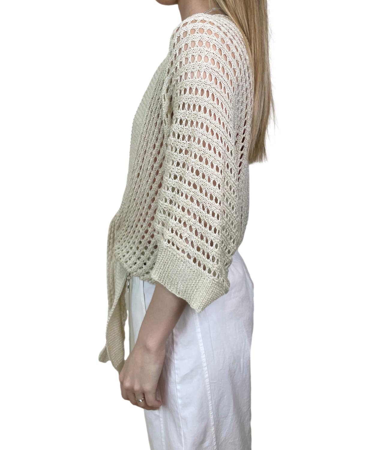 Studio It Cardigan Traforato Panna Donna