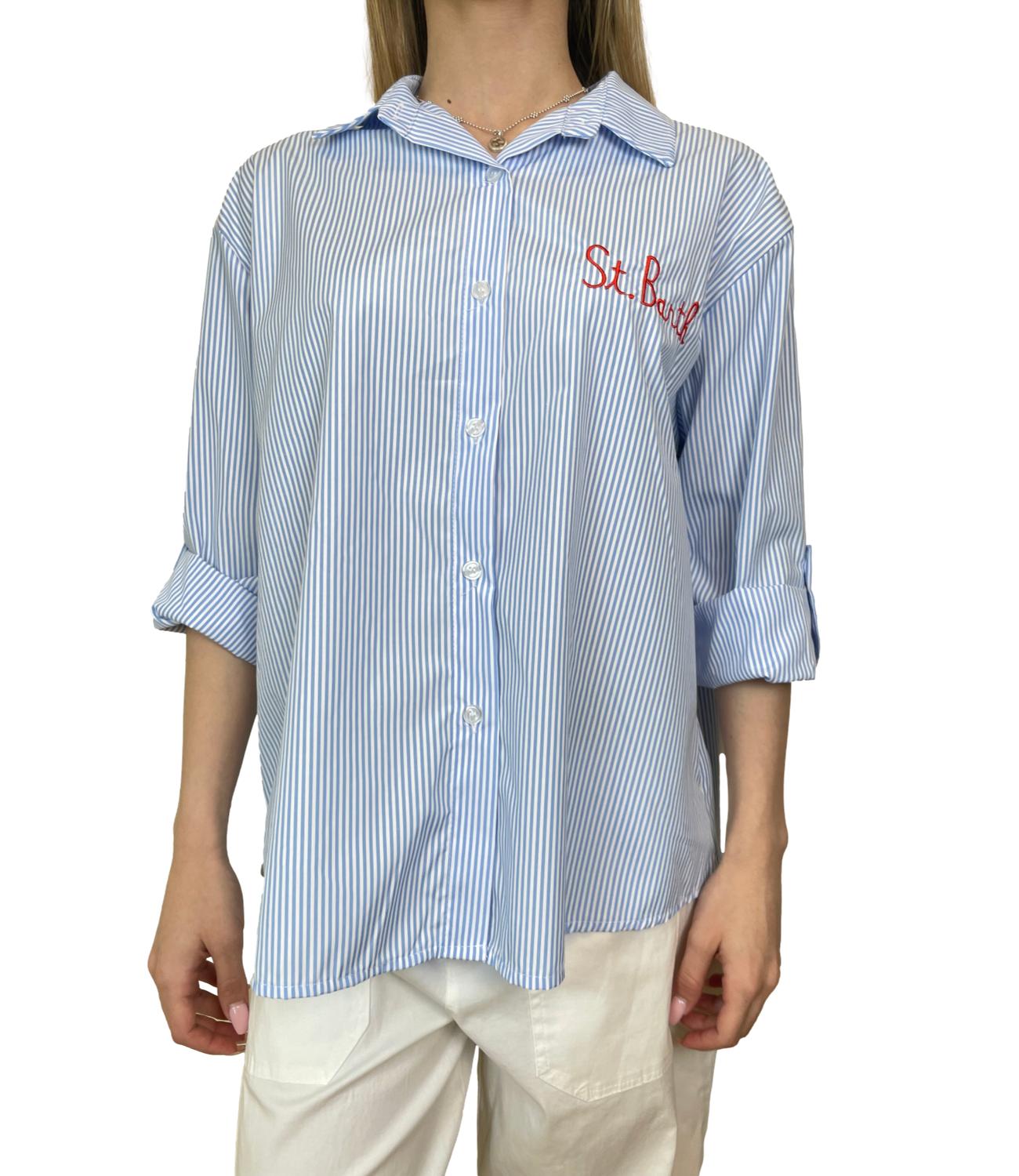 Studio It Camicia Righe Azzurro Donna