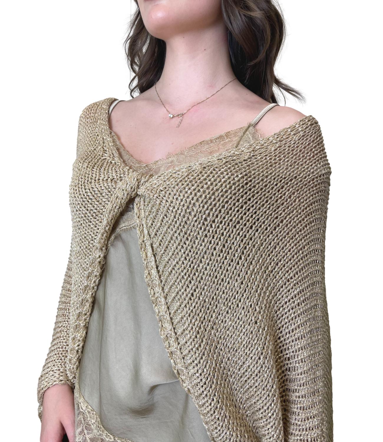 Studio It Poncho Lurex Oro Donna