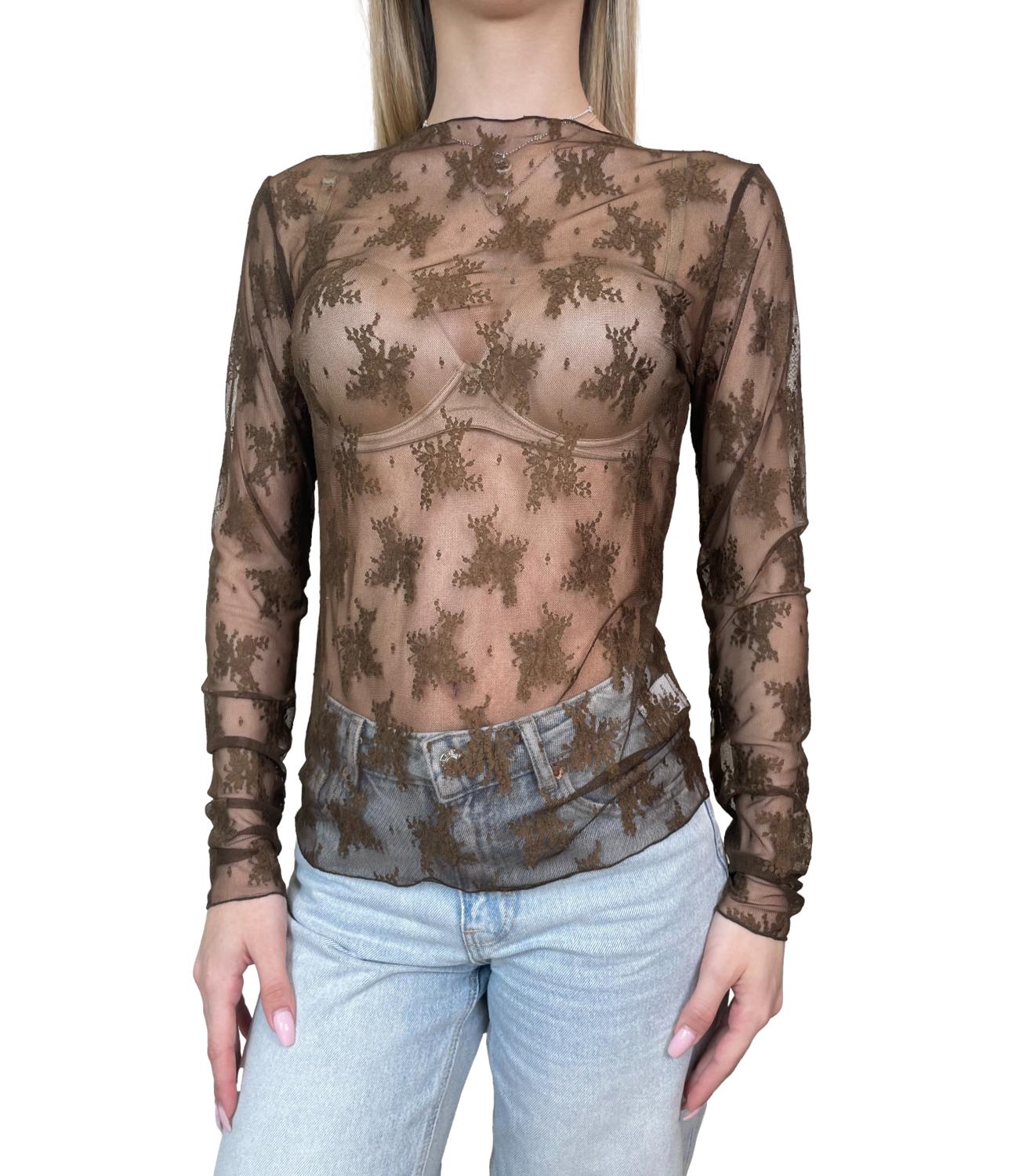 Susy Mix Maglia Pizzo Moro Donna