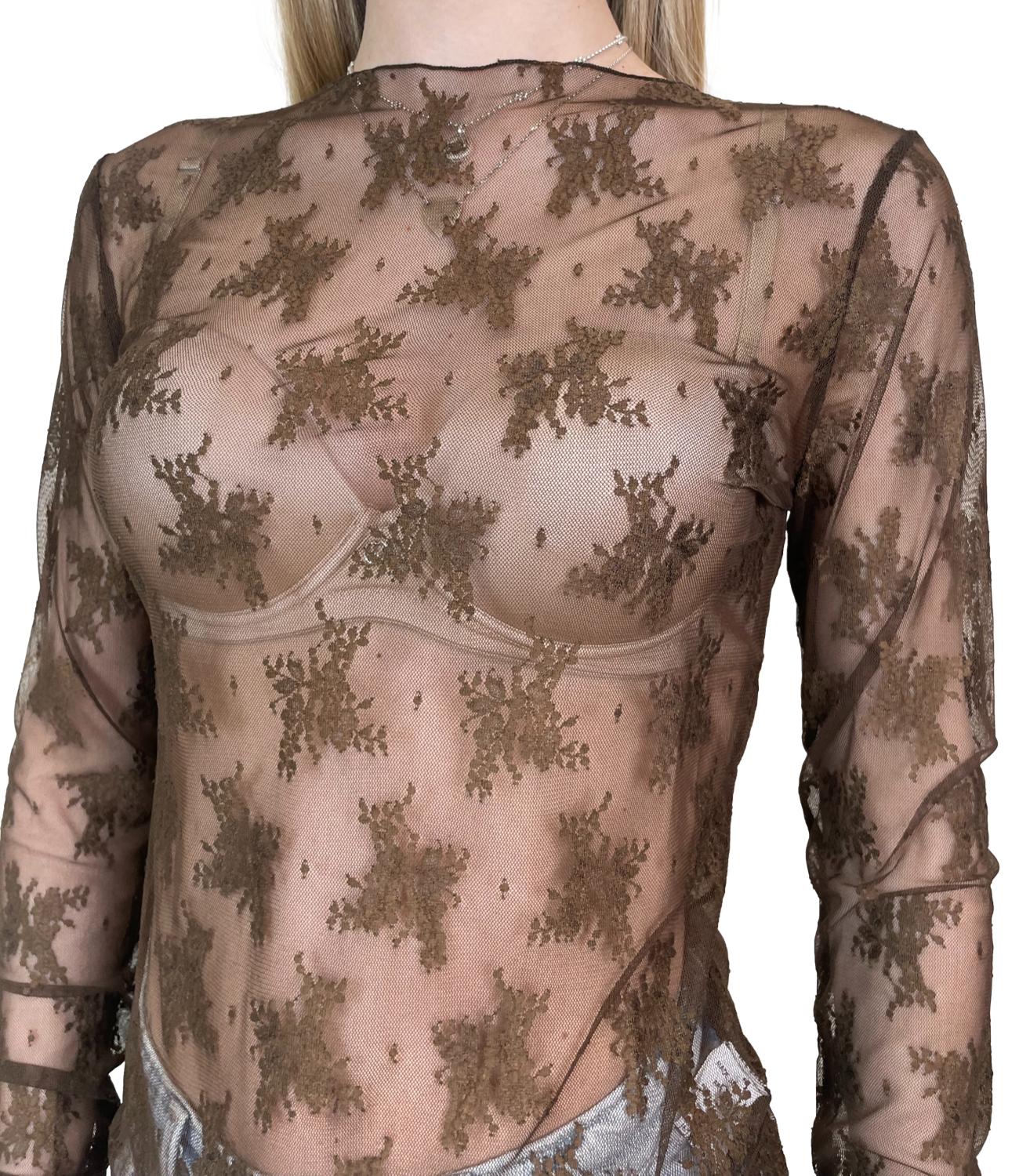 Susy Mix Maglia Pizzo Moro Donna
