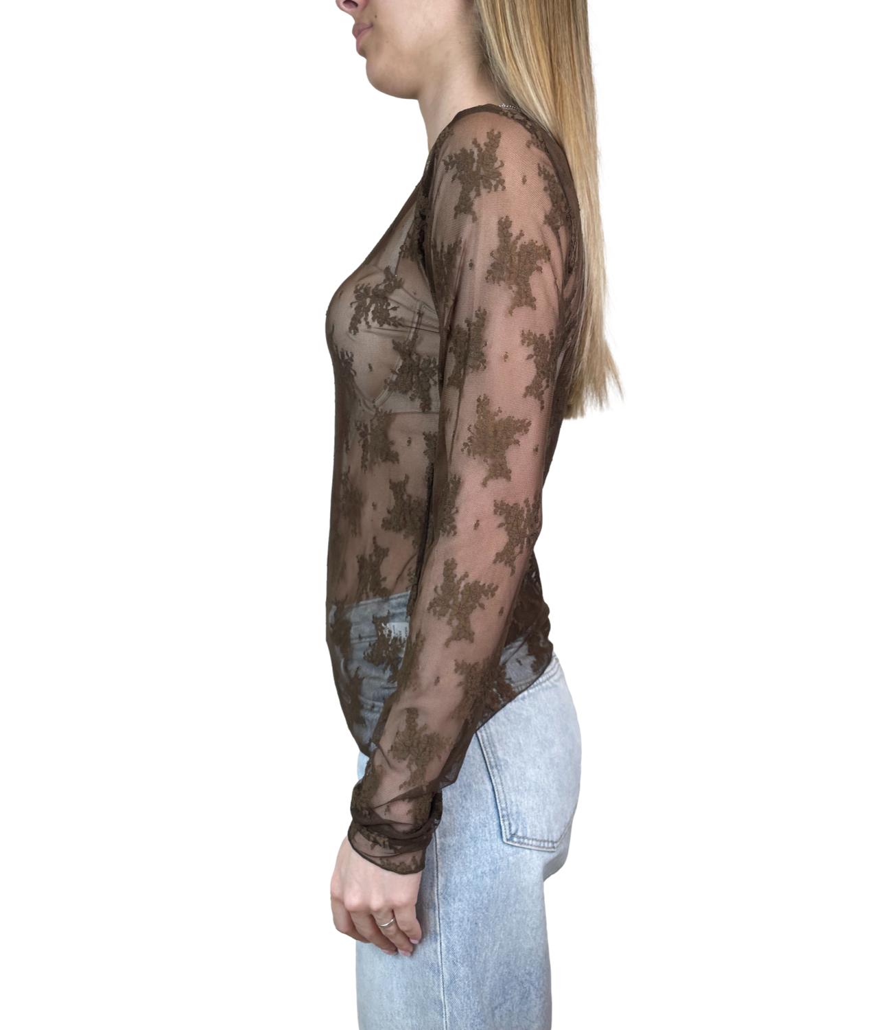 Susy Mix Maglia Pizzo Moro Donna