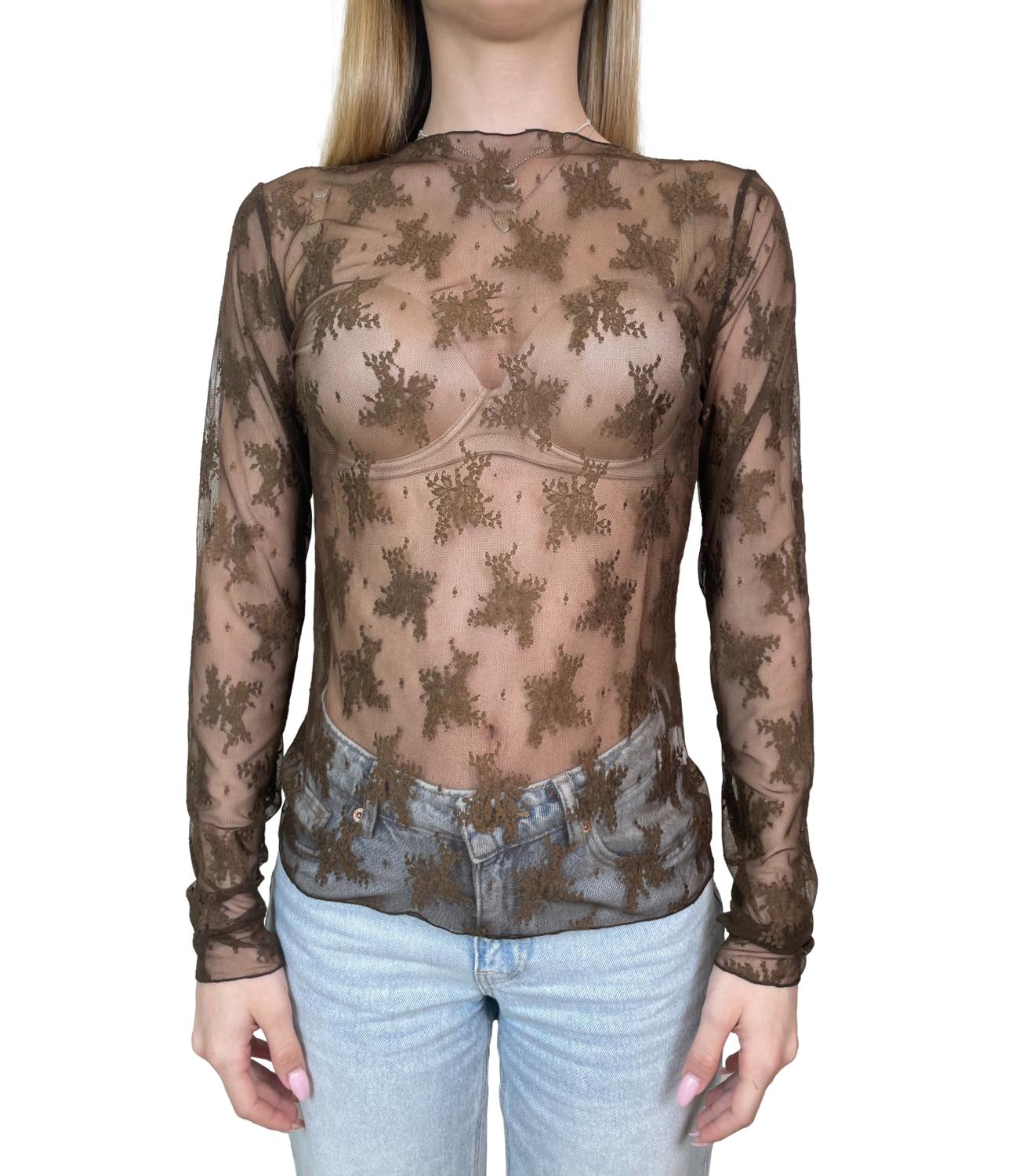 Susy Mix Maglia Pizzo Moro Donna