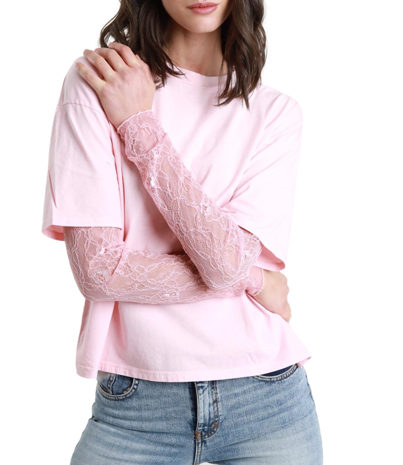 Susy Mix T-shirt Pizzo Rosa Donna