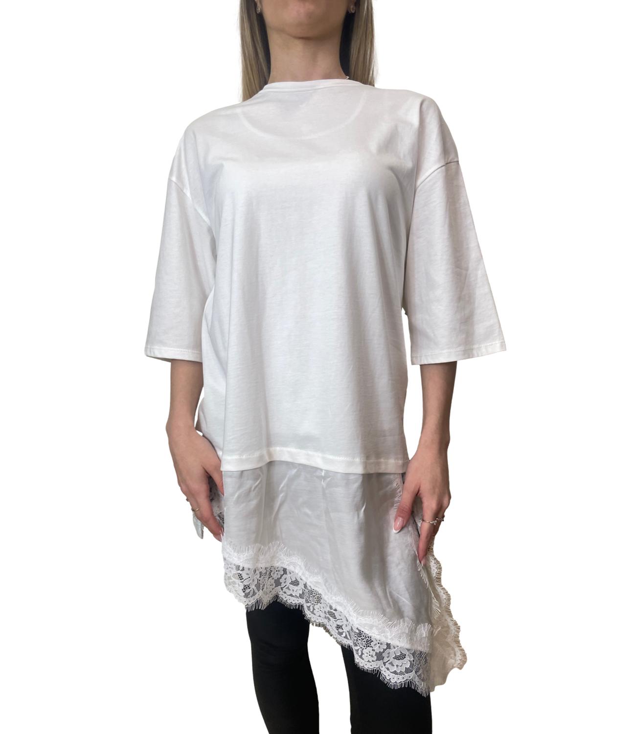 Have One Maglia Pizzo Latte Donna